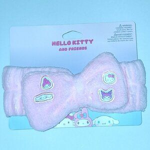 Authentic Sanrio Hello Kitty Bright Pink Plush Makeup Headband Spa Headwrap, NEW